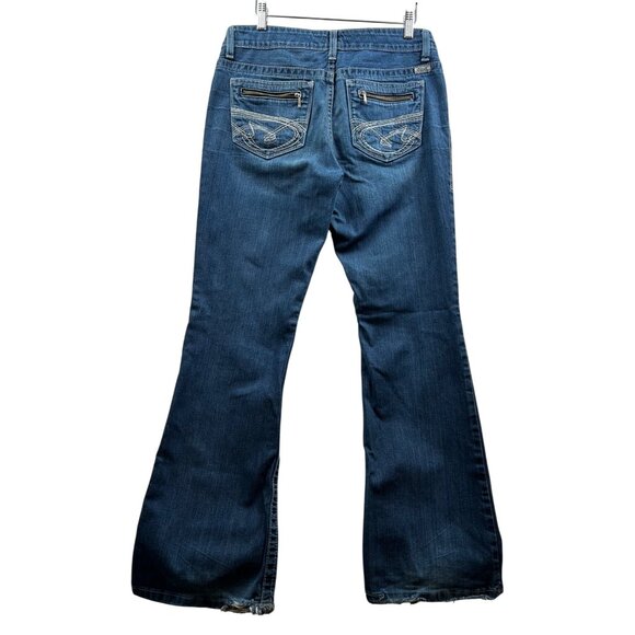 Cruel Girl Piper Bootcut Y2K Jeans Western Zip Pocket Denim Sz 11/12 Long - Picture 3 of 10